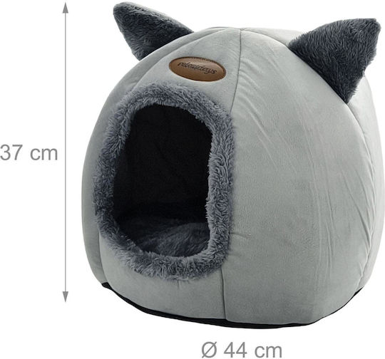 Cat Bed Relaxdays Cat Cave Ears Nest Type Indoor House Ears 37 x 44 cm Grey 10052228