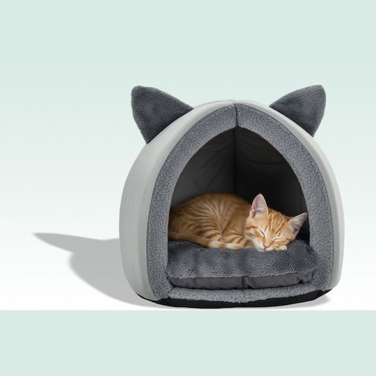 Cat Bed Relaxdays Cat Cave Ears Nest Type Indoor House Ears 37 x 44 cm Grey 10052228