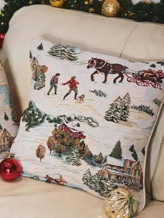Signare Decorative Pillow Case 45x45cm Christmas Sleigh