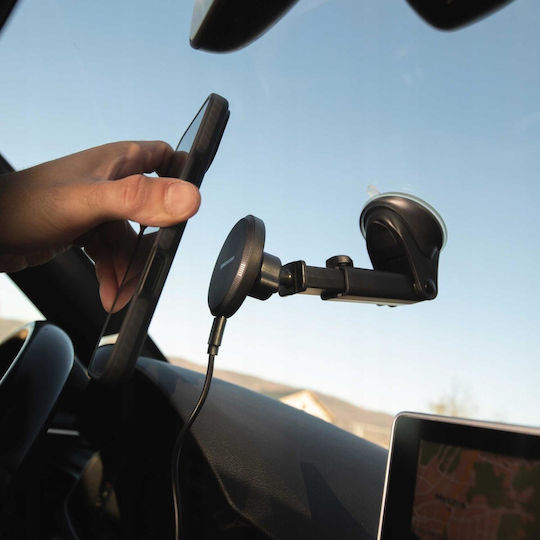 Spacecase Auto Handyhalterung mit Magnet und Kabelloses Laden MagSafe Schwarz