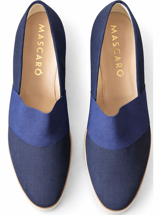 Leder Damen Loafers in Blau Farbe