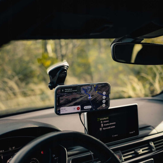 Spacecase Auto Handyhalterung mit Magnet und Kabelloses Laden MagSafe Schwarz