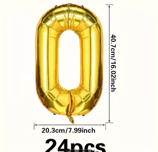 Composition with 24 Balloons Gold