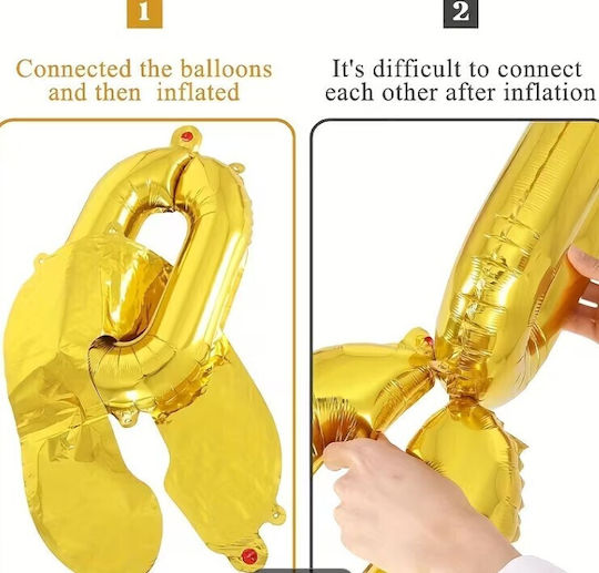 Composition with 24 Balloons Gold