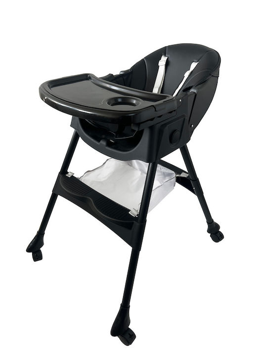 ForAll Bebe Foldable Baby Highchair 4 in 1 with Adjustable Height Black