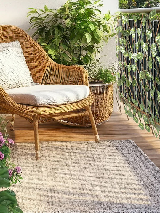Artificial Fence Wooden Frame Green Leaves Expandable 100x190cm