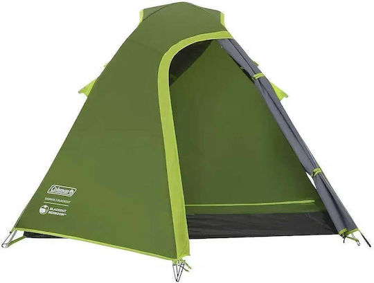 Coleman Darwin 2 BlackOut Camping Tent A-Frame Green for 2 People Waterproof 260x140x100cm