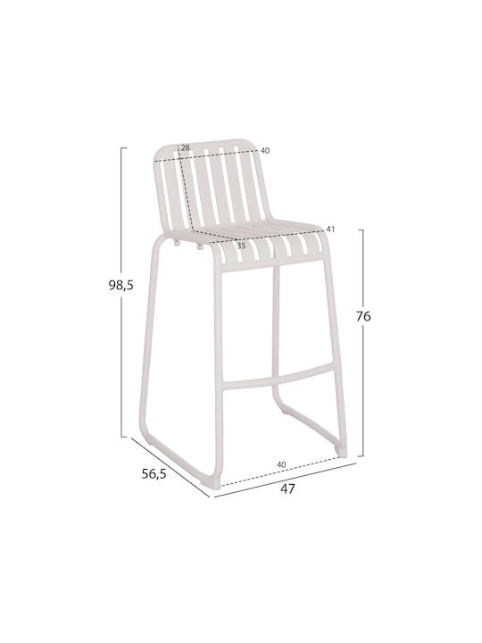 Stool Bar Metallic White