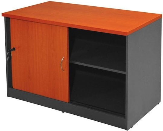 Office Storage Cabinet Wooden Cherry 100x45x69cm