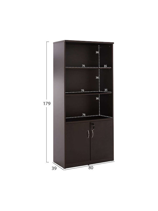 Bibliotecă Wenge 80x40x180 cm