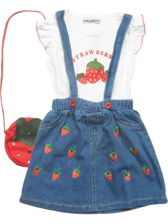 Kinder-Set mit Rock Sommer 3Stück Blue