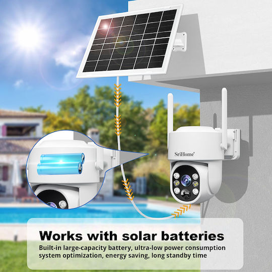 Sricam DH005-4MP IP Κάμερα Παρακολούθησης Wi-Fi Full HD+ 4MP Αδιάβροχη Μπαταρίας με Αμφίδρομη Επικοινωνία και Φακό 4mm
