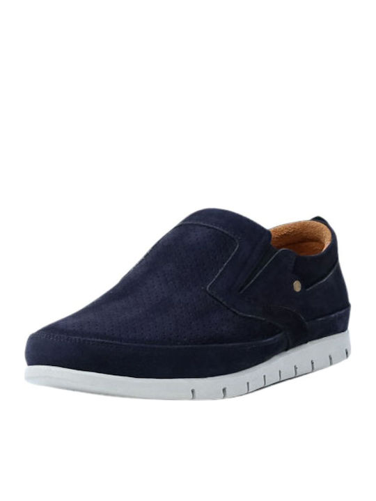 Ανατομικά Δερμάτινα Ανδρικά Slip-On Μπλε