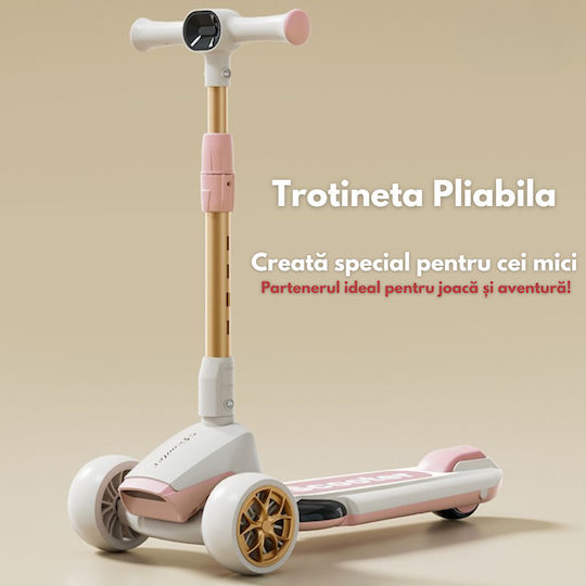 Qova Kinderroller Klappbar 3-Rad für 3+ Jahre Beige