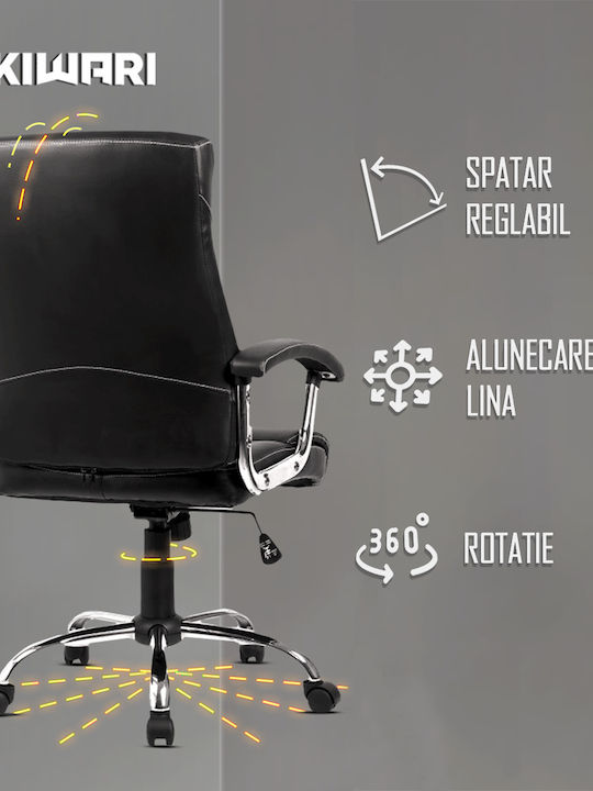 Reclining Office Chair with Fixed Arms Black
