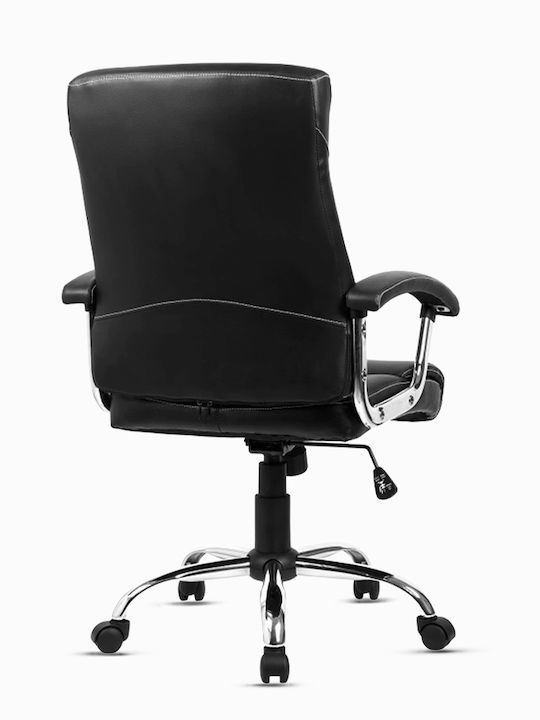 Reclining Office Chair with Fixed Arms Black
