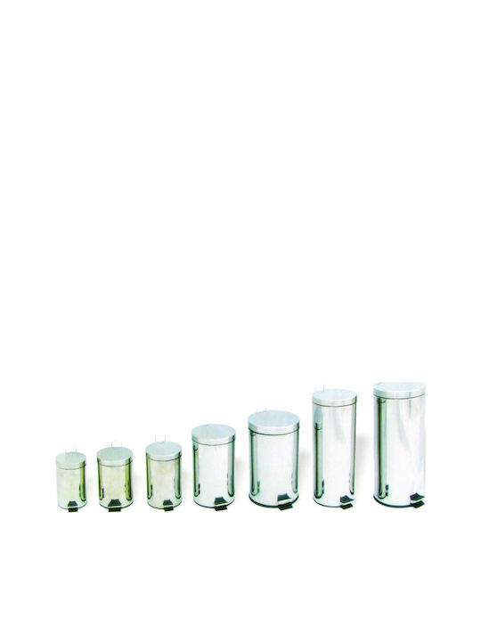 Klikareto Inox Καλαθάκι Μπάνιου 5lt Ασημί