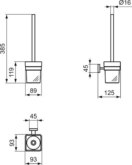 Ideal Standard Iom Square E2194AA Sticlă Coș de gunoi pentru baie Alb