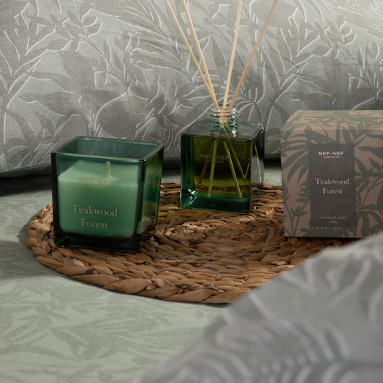 Ароматна свещ Тиково дърво 200г Зелена Nef-nef Homeware