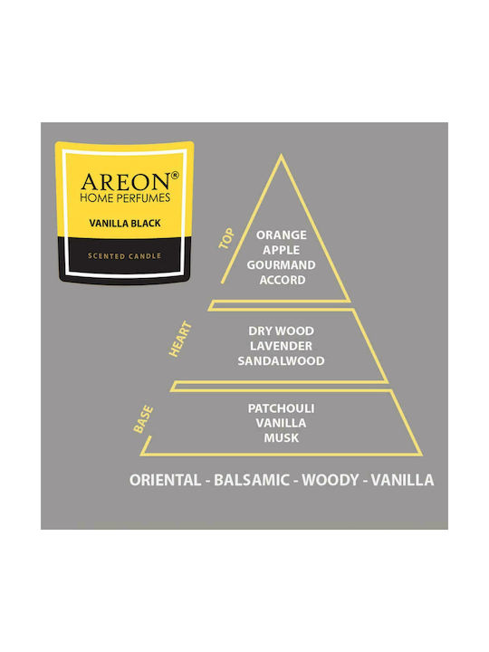 Areon Lumânare Aromatică la Borcan cu Miros de Vanilie Neagră 120gr