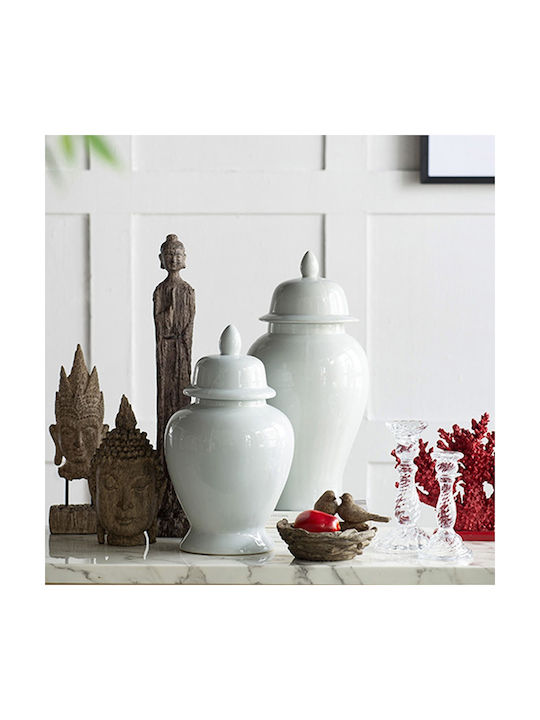 Artekko Decorative Vase Ginger White 25x25x51cm
