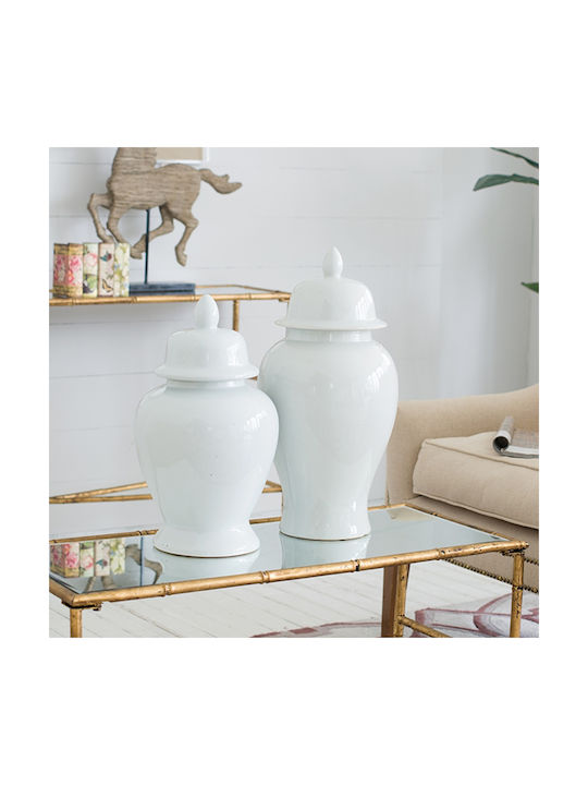 Artekko Decorative Vase Ginger White 25x25x51cm
