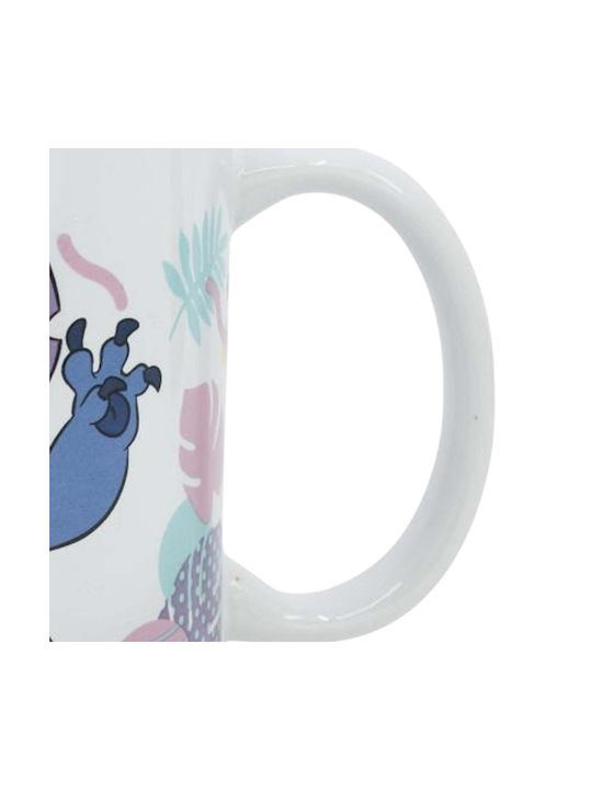 Disney Stitch Ceramic Mug From Hawaiian Flower Collection 325 Ml