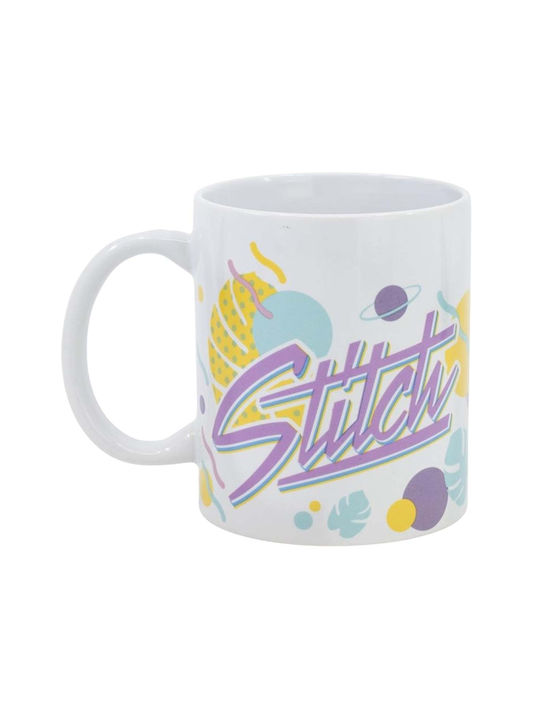 Disney Stitch Ceramic Mug From Hawaiian Flower Collection 325 Ml