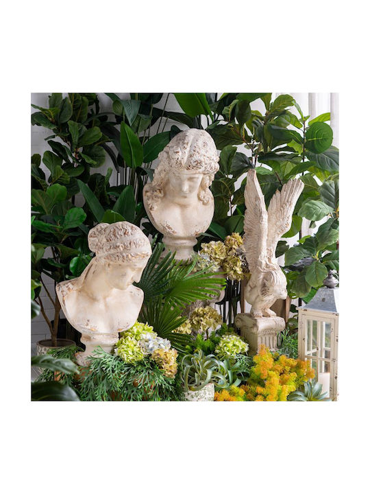 Artekko Statue Διακοσμητική Προτομή Μαγνήσιο Λευκή Πατίνα 38x43x72 Cm