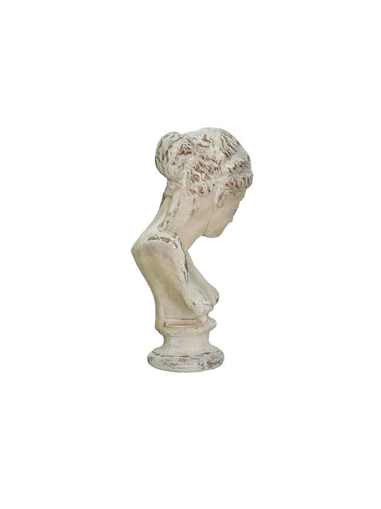 Artekko Statue Διακοσμητική Προτομή Μαγνήσιο Λευκή Πατίνα 43x34x66 Cm