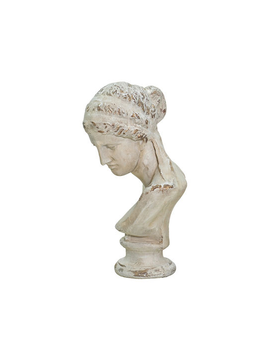Artekko Statue Διακοσμητική Προτομή Μαγνήσιο Λευκή Πατίνα 43x34x66 Cm
