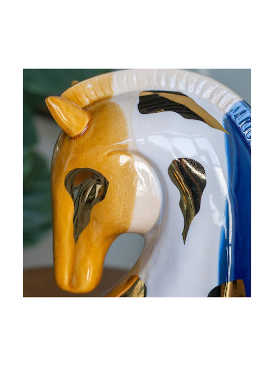 Artekko Ekko Decorative Ceramic Horse Multicolored 18.2x10.3x27 Cm
