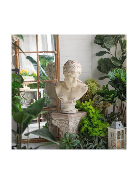 Artekko Statue Διακοσμητική Προτομή Μαγνήσιο Λευκή Πατίνα 43x34x66 Cm