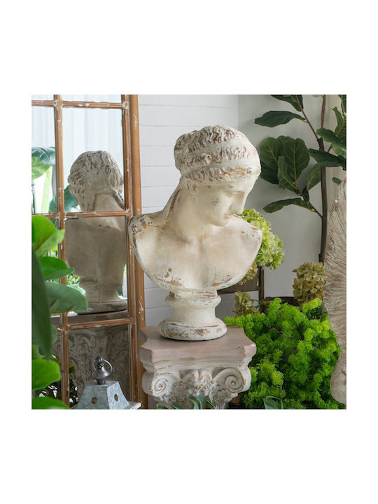 Artekko Statue Διακοσμητική Προτομή Μαγνήσιο Λευκή Πατίνα 43x34x66 Cm
