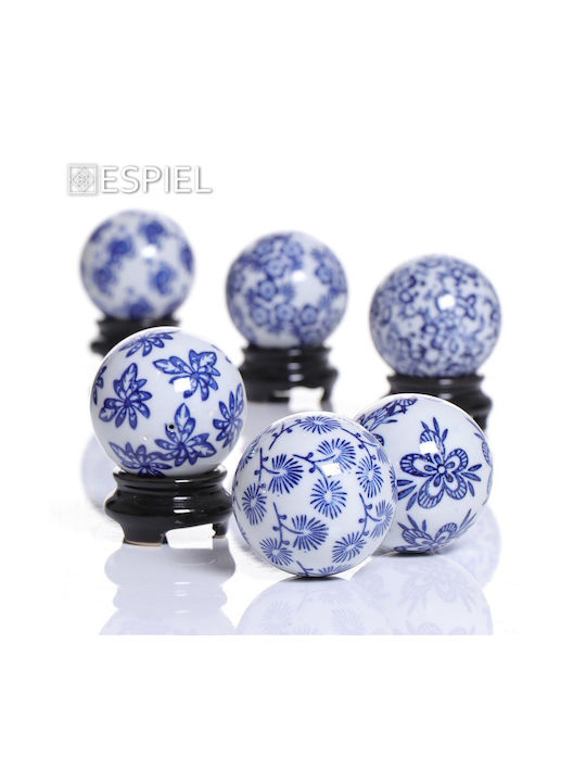 Decorative Spheres Assort Feg310k6 Φ4cm Blue White Porcelain