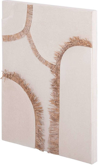 Rechteckiges Gemälde Fb94532 MDF Off-White Farbe - Beige Dekoration 60x4,5 Dicke X80cm