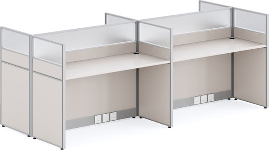 Γραφείο Newline 249x123x110εκ. Κρέμ