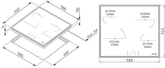 Pyramis Phc62410ifb With Frame Autonomous with Child Lock Function 58x51εκ.