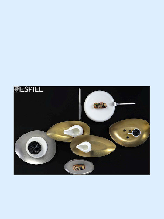 Espiel Snow Serving Platter Oval made of Porcelain Gold 30x20cm