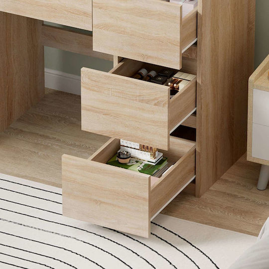 Bodenstehende Schminktisch Schlafzimmer Holz Sonama mit Spiegel 80x40x140cm