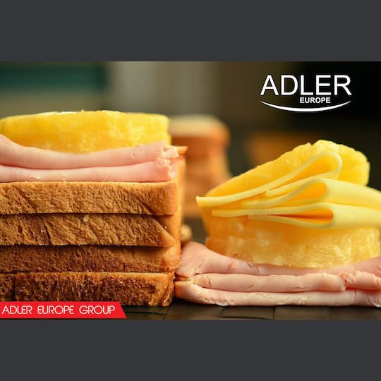 Adler Sandwich Maker pentru for 2 Sandwiches Sandvișuri 750W Inox