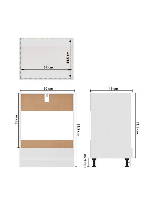 Unterschrank für Ofen White 60x46x81.5Stück