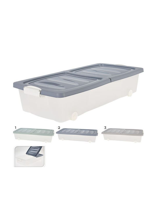 Koopman Plastic Storage Box with Wheels and Lid Blue 80x40x17cm