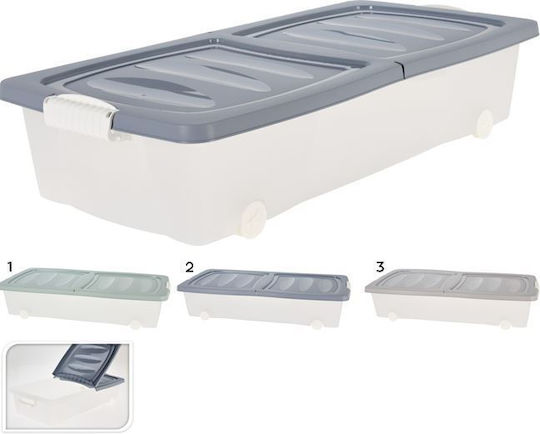 Koopman Cutie De Depozitare Din Plastic Cu Roți Și Capac Albastră 80x40x17cm