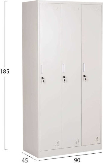 Dulap Metalic Cu Posibilitate De Blocare 90x45x185 Cm