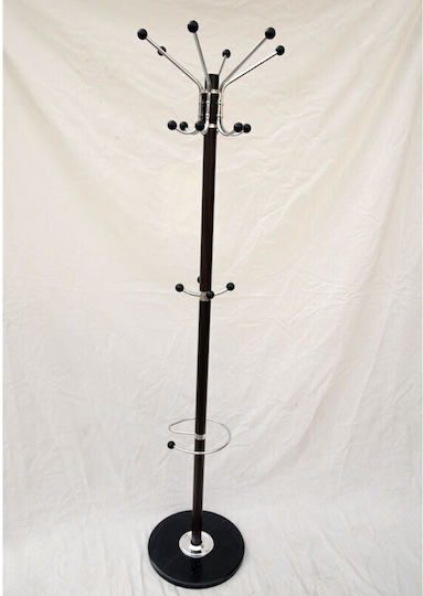 Homeplus Καλόγερος Μεταλλικός Καρυδί 38x38x175cm