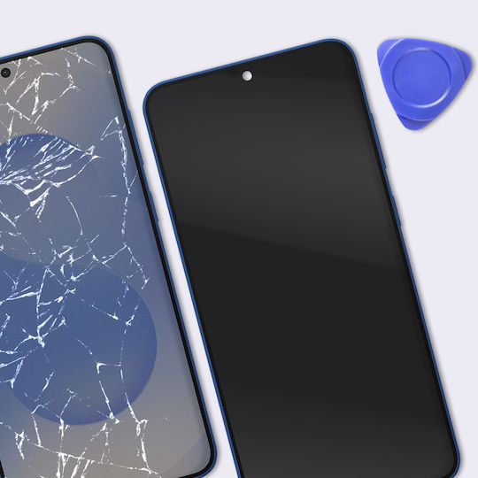 Clappio Пълен Резервен Мек OLED Екран Galaxy S25 Plus С Подрамка Тъмносин