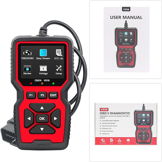 Instrument de diagnostic auto cu ecran OBD 2 cu cablu