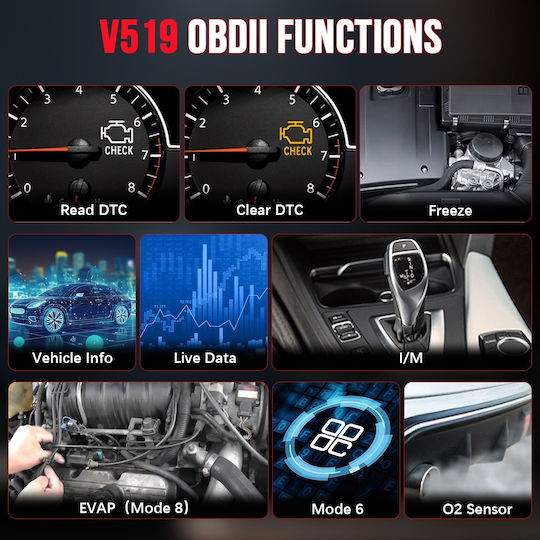 Instrument de diagnostic auto cu ecran OBD 2 cu cablu
