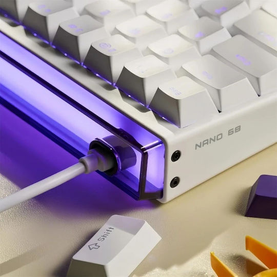 Madlions Professional Gaming Μηχανικό Πληκτρολόγιο 65% με Magnetic διακόπτες και RGB φωτισμό (Αγγλικό US) Λευκό